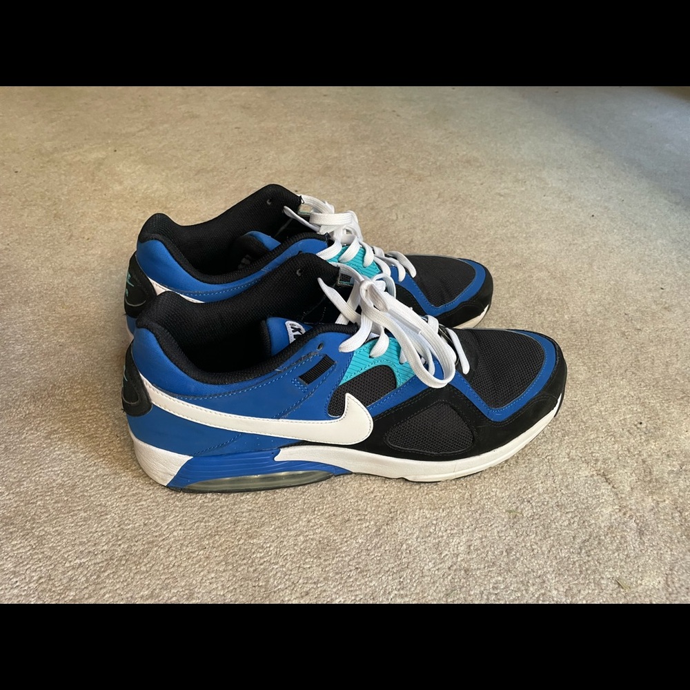 NIKE AIR MAX SHOES (M14) BLACK/BLUE/WHITE